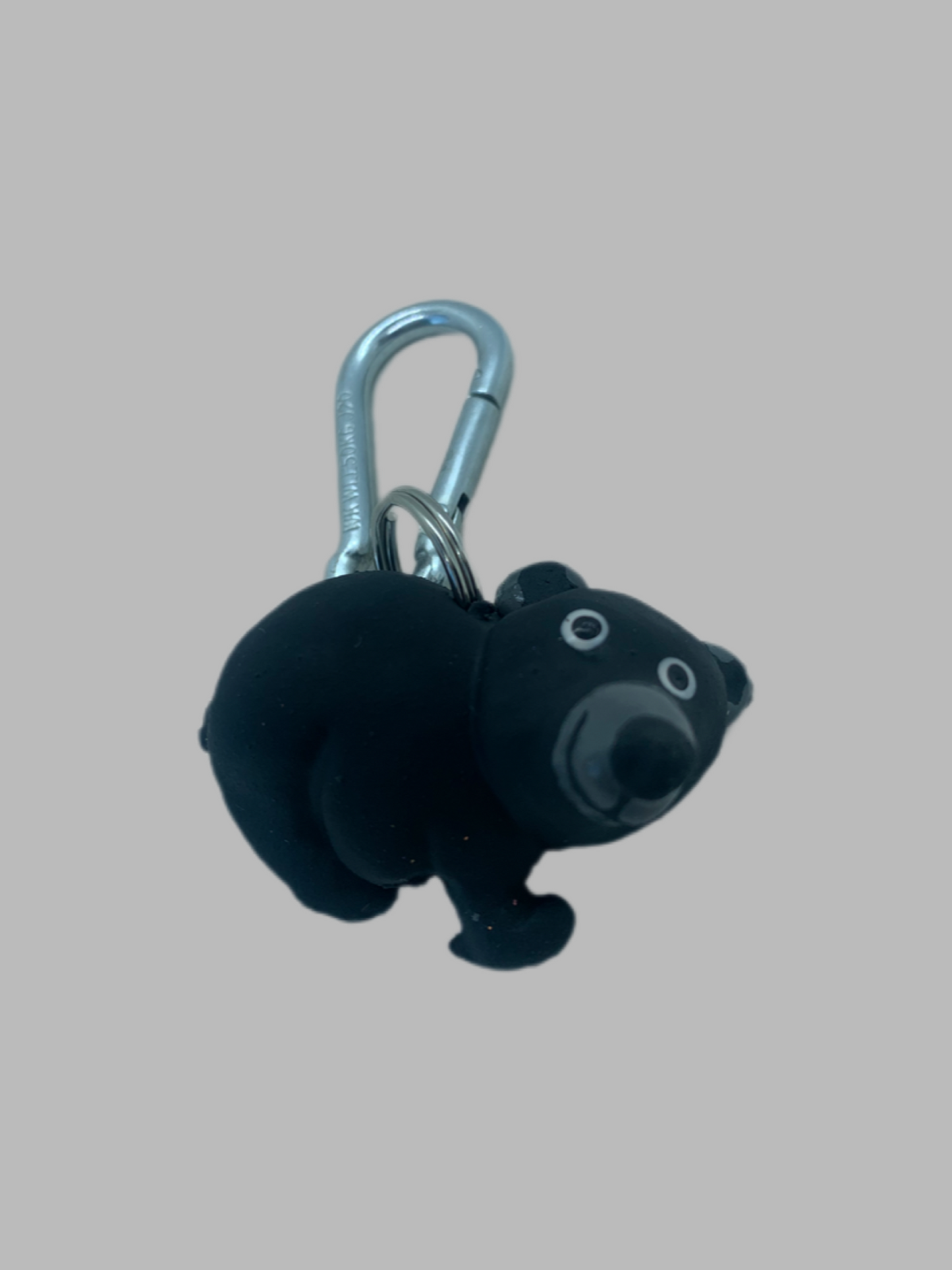 Rubber Keyring Bear Black