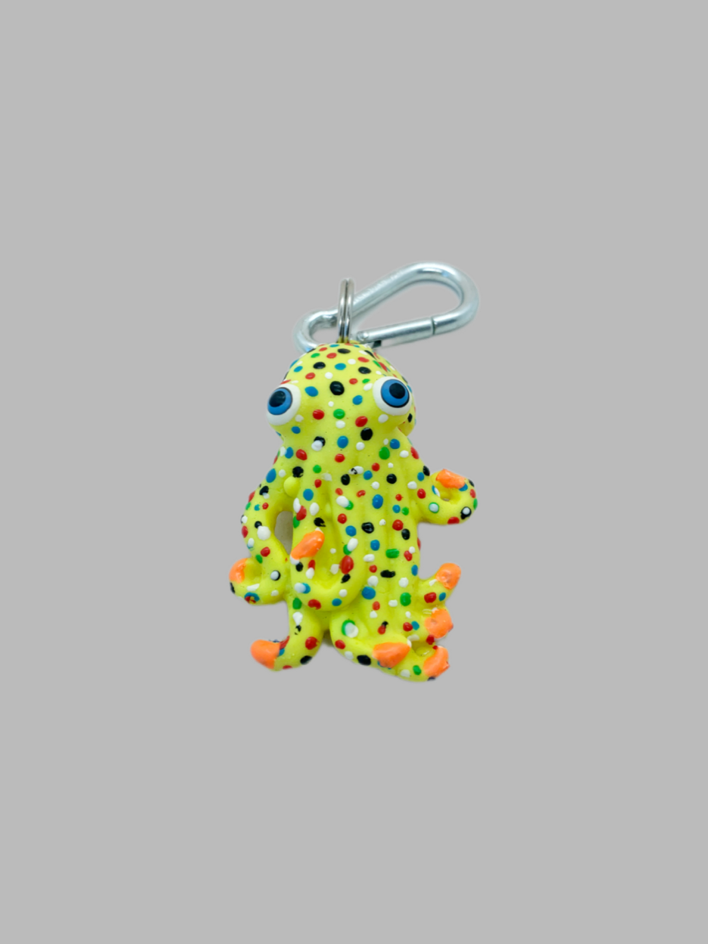 Rubber Keyring Octopus Yellow