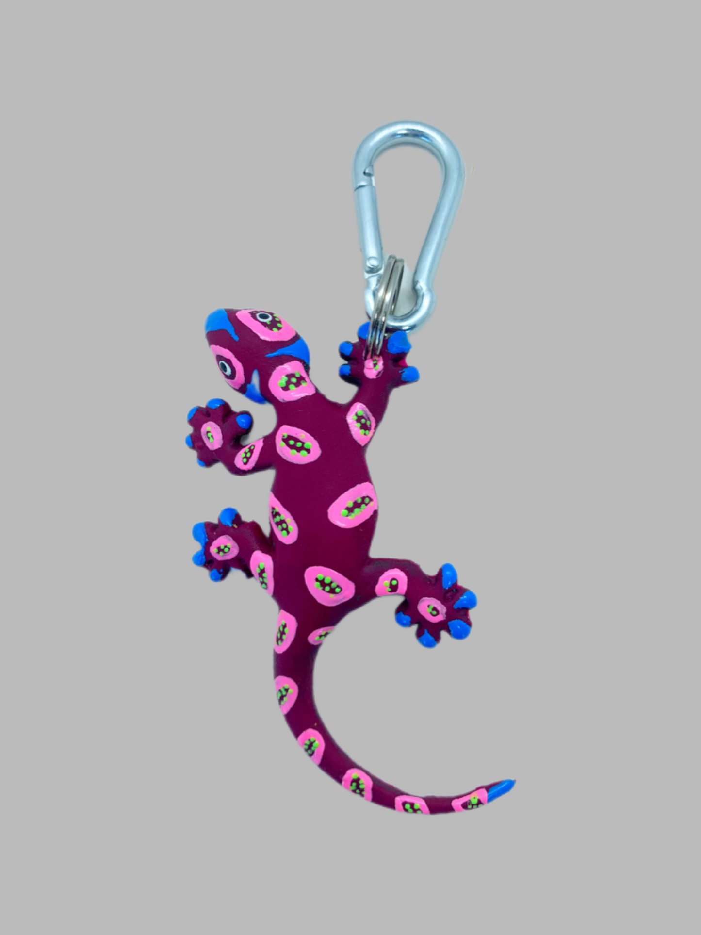 Rubber Keyring Gecko Beetroot