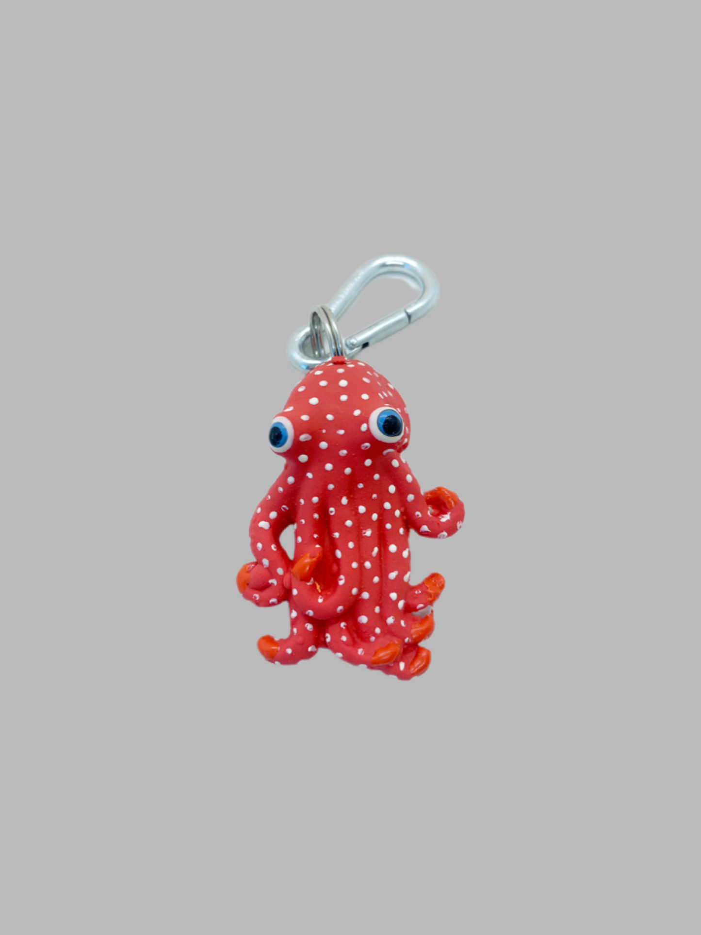 Rubber Keyring Octopus Red