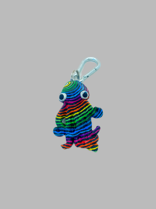 Rubber Keyring Octopus Rainbow