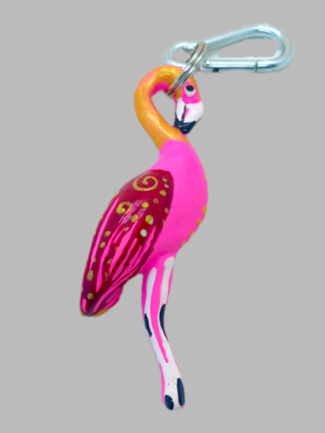 Rubber Keyring Flamingo Pink