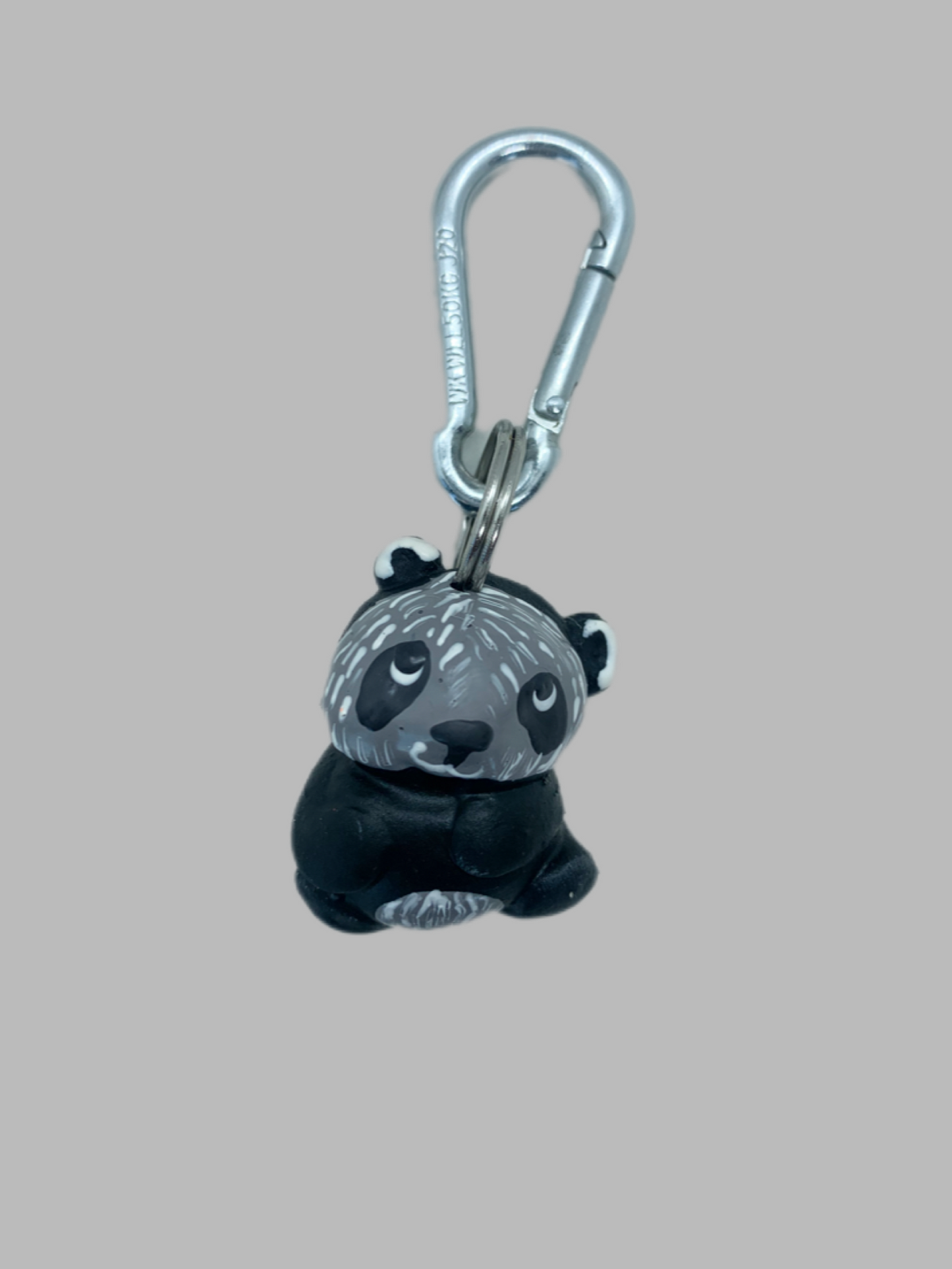 Rubber Keyring Panda Grey