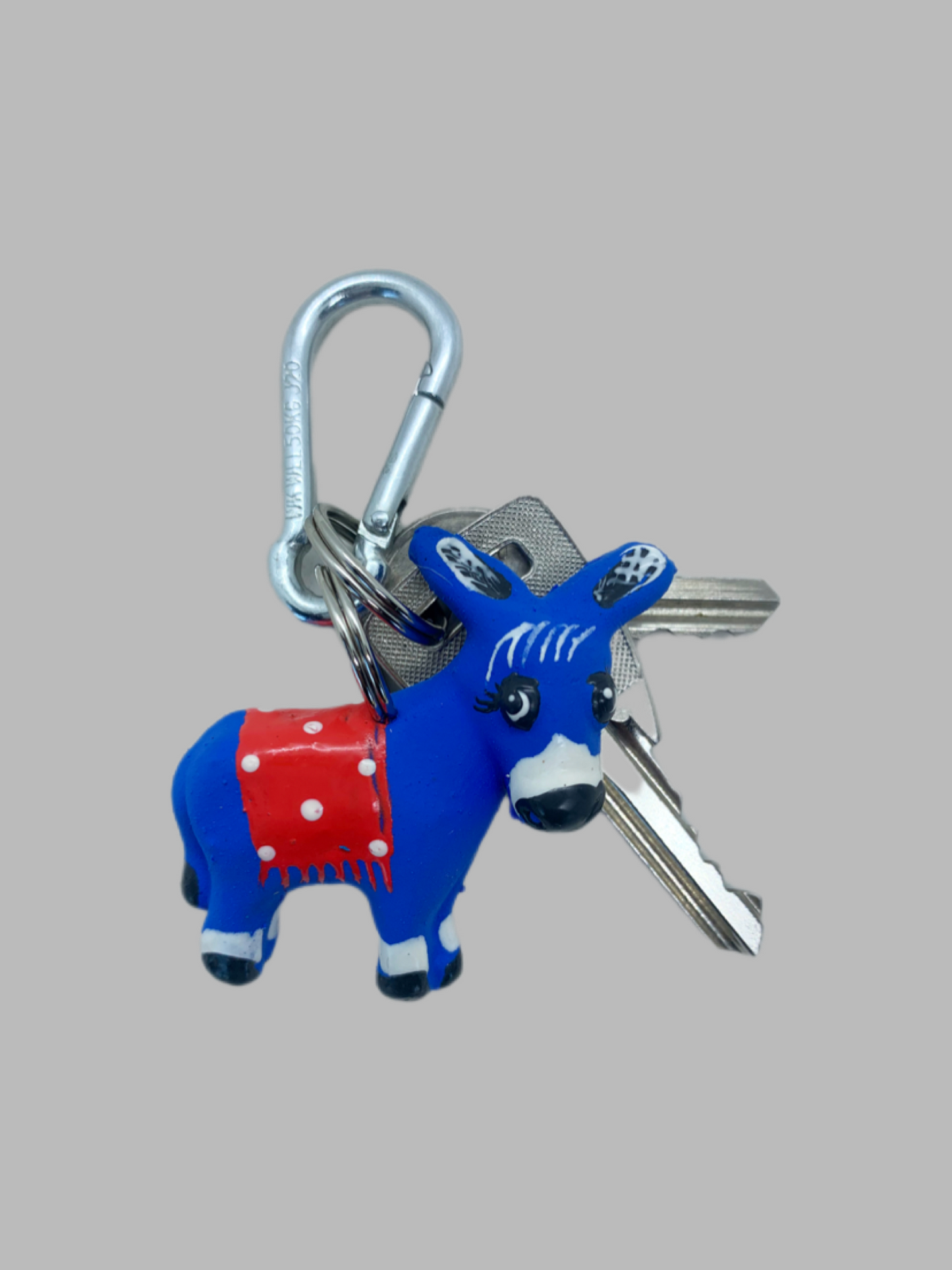 Rubber Keyring Donkey Blue