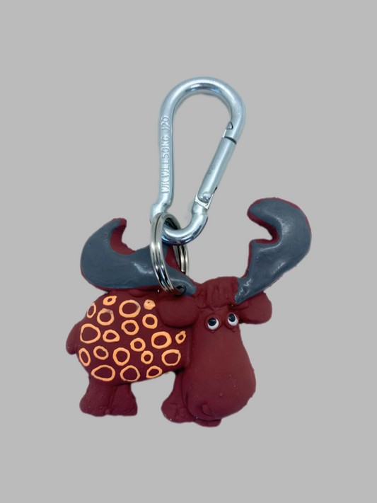 Rubber Keyring Moose Brown