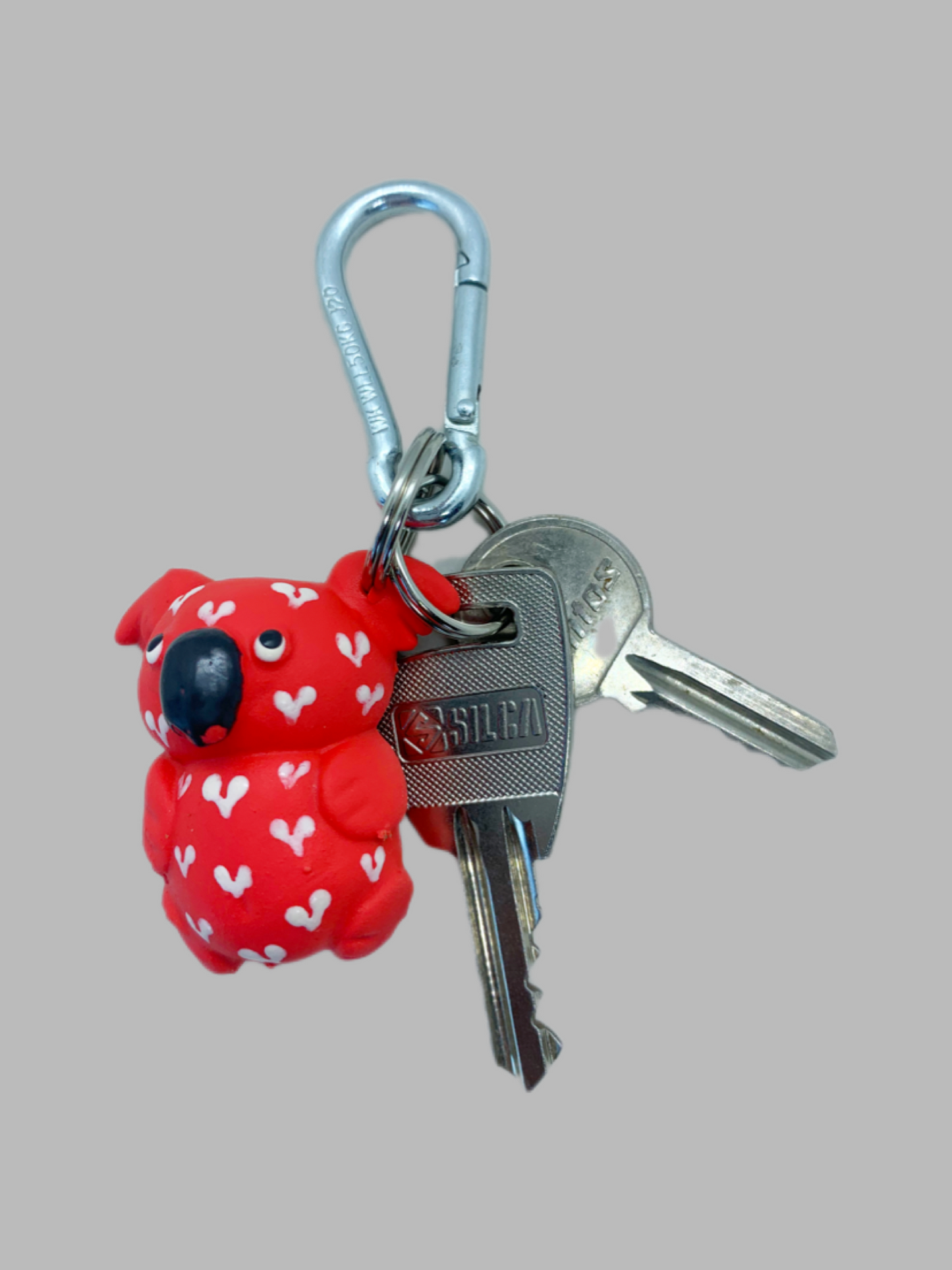 Rubber Keyring Koala  Red