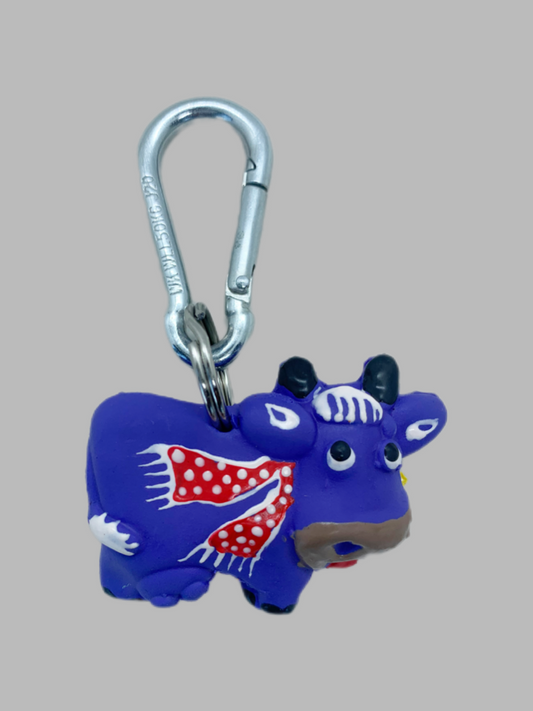 Rubber Keyring Cow Violet