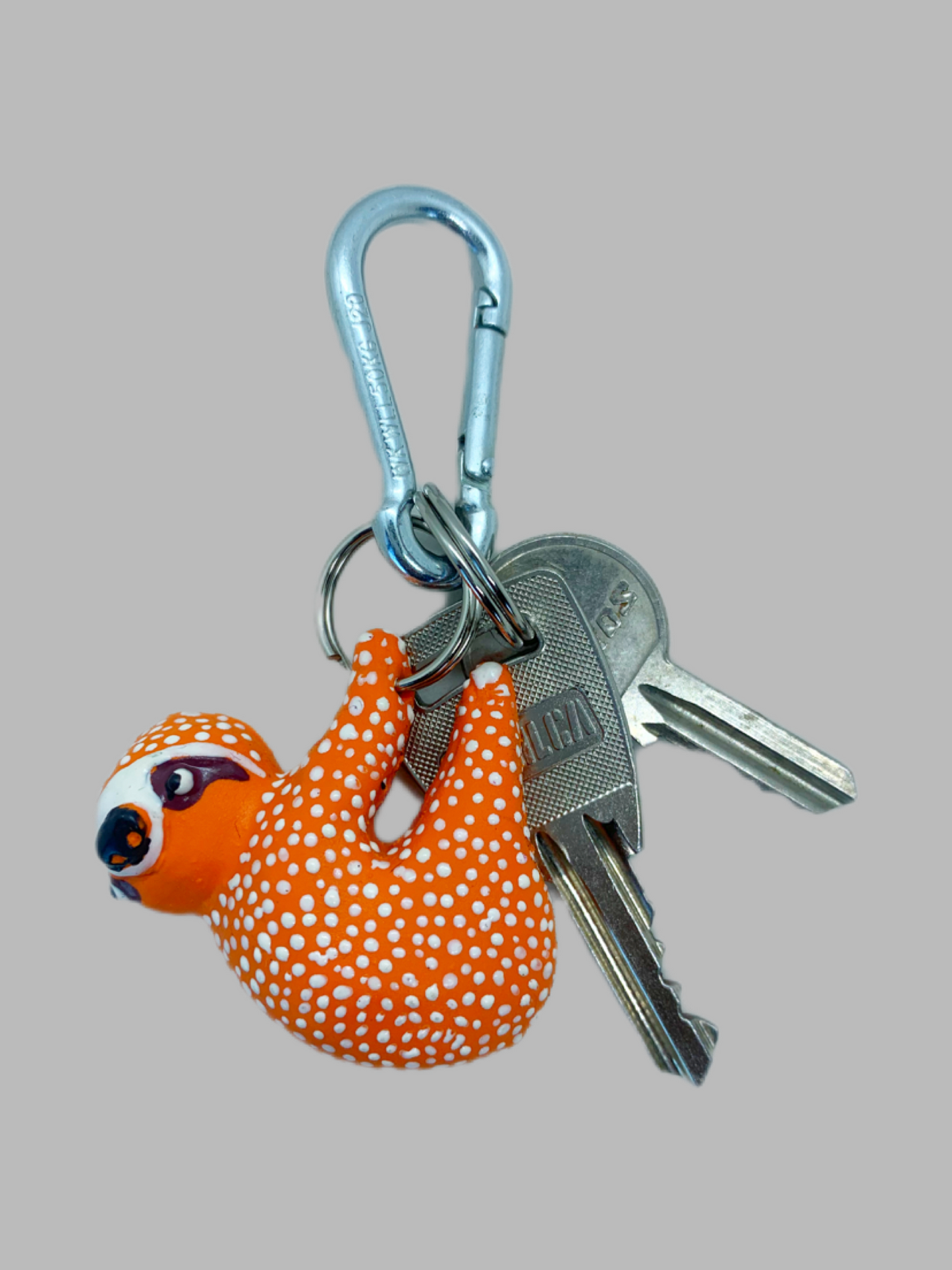 Rubber Keyrings Sloth Orange