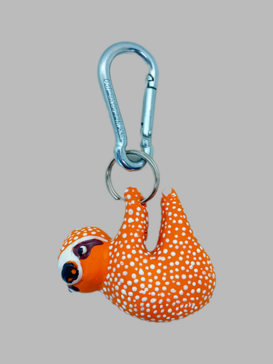 Rubber Keyrings Sloth Orange