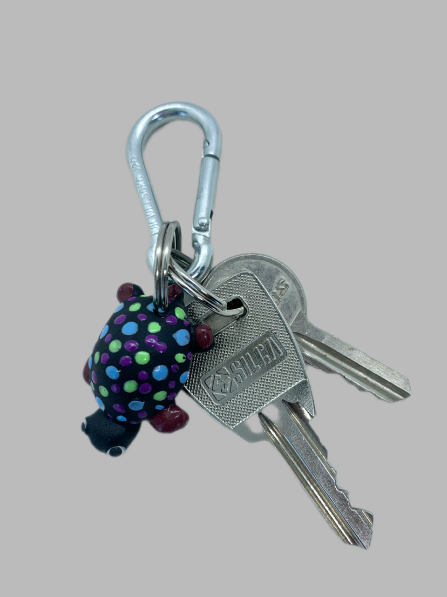 Rubber Keyring Turtle s Black