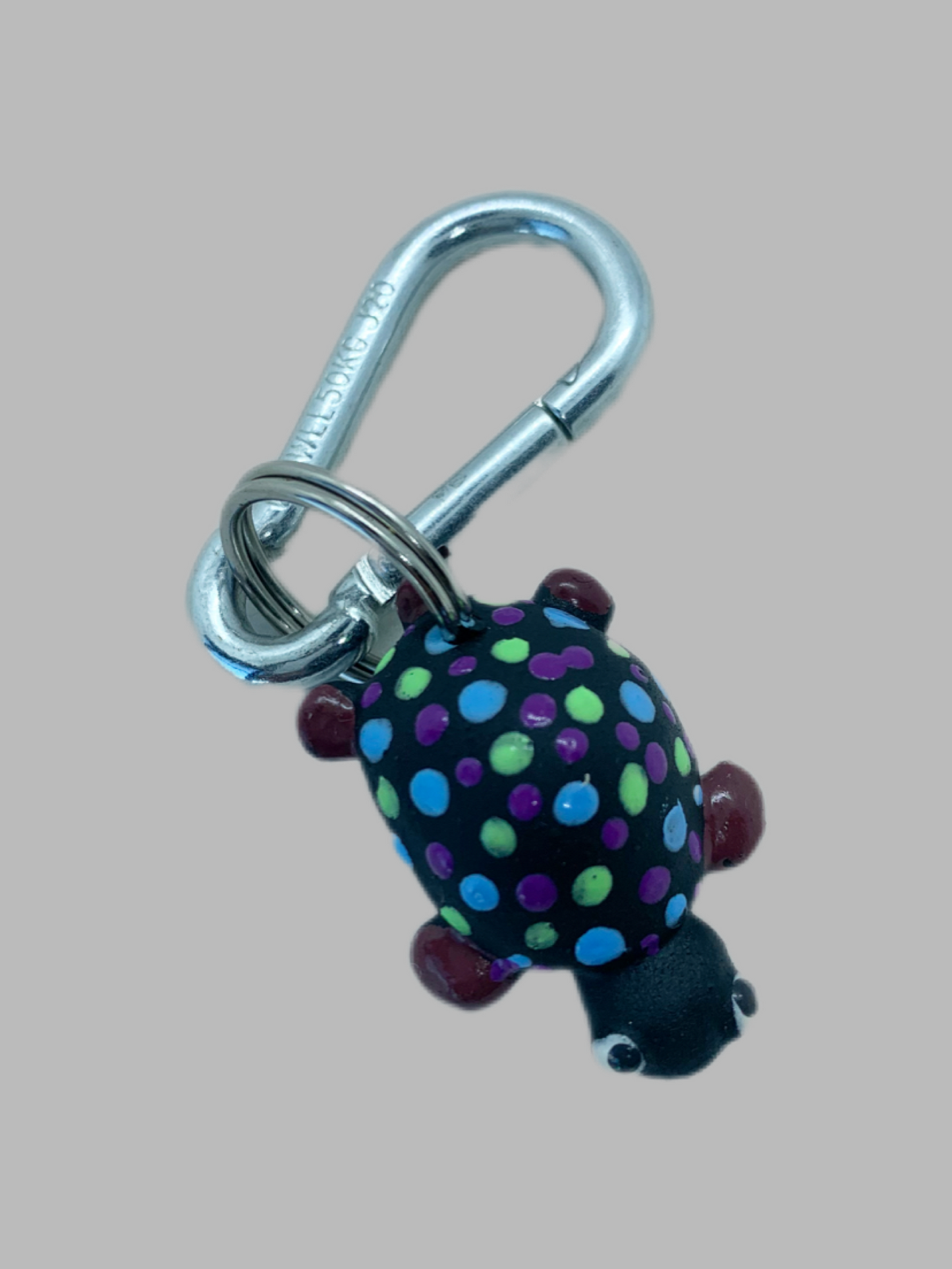 Rubber Keyring Turtle s Black