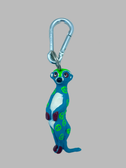 Rubber Keyring Meerkat Turquoise