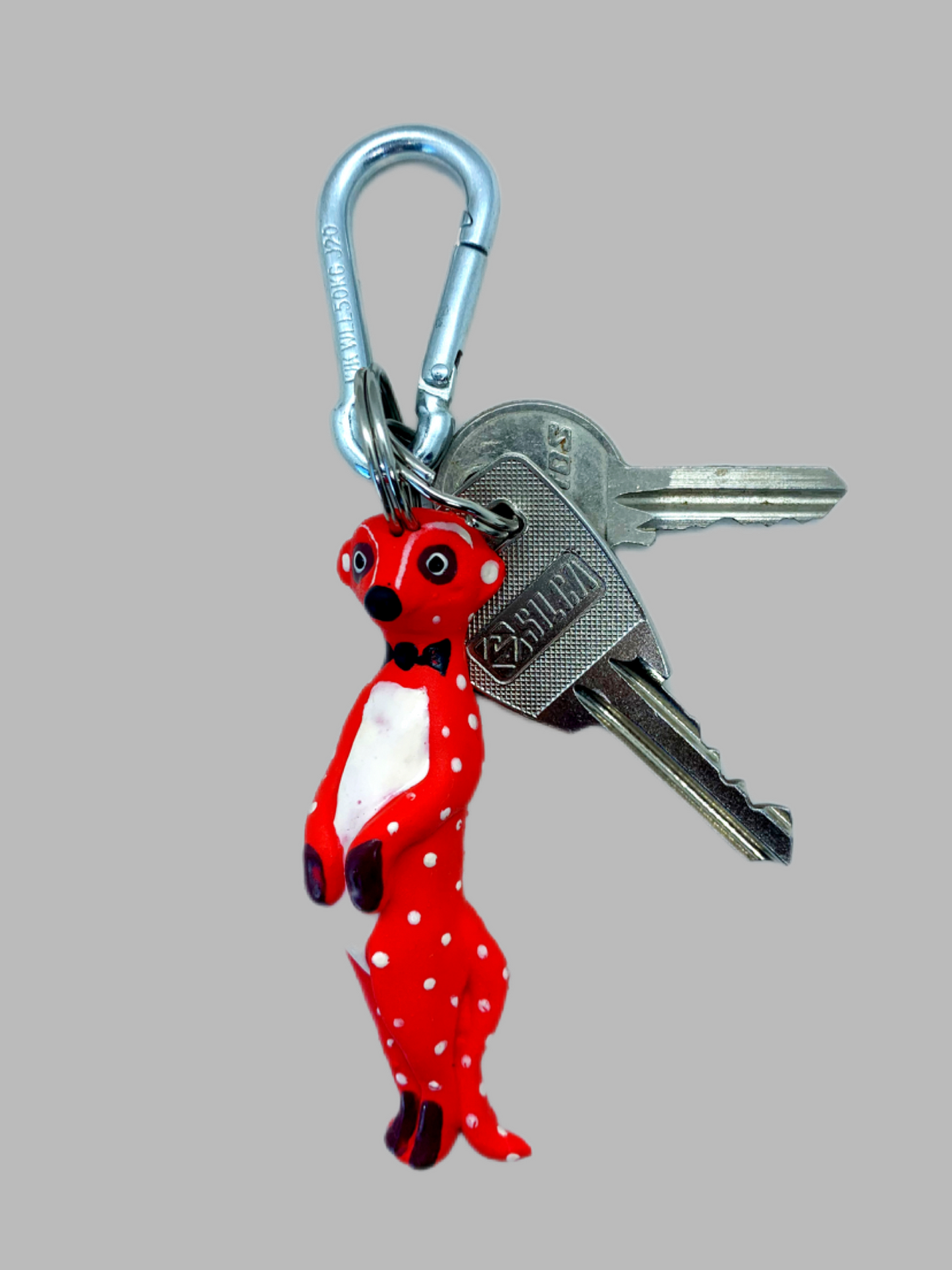 Rubber Keyring Meercat Red