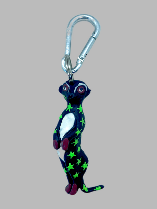 Rubber Keyring Meerkat Black