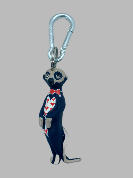 Rubber Keyring Meerkat Black