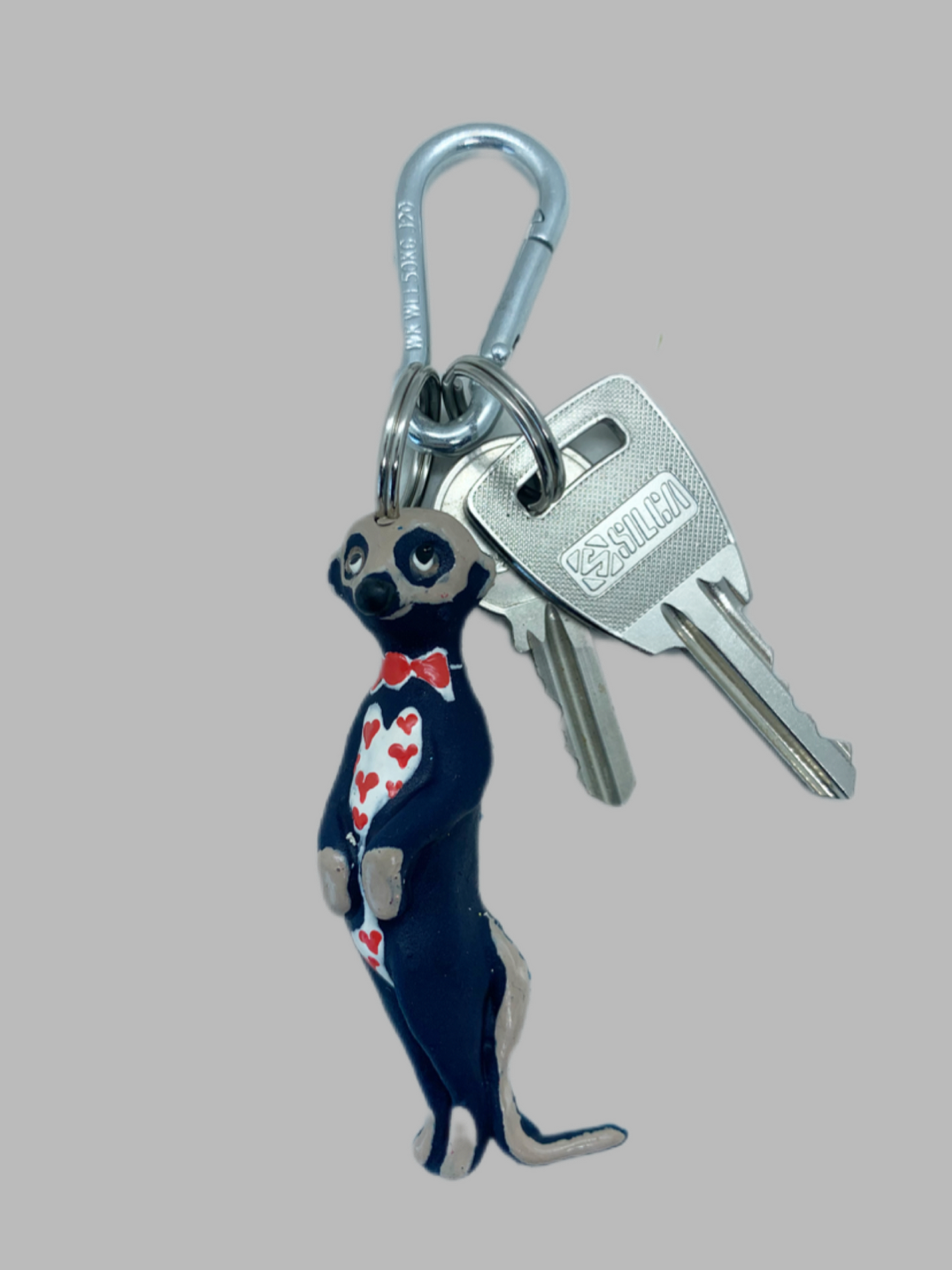 Rubber Keyring Meerkat Black