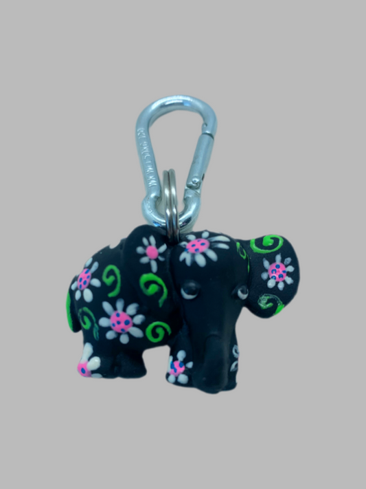 Rubber Keyring Elefant Flowers