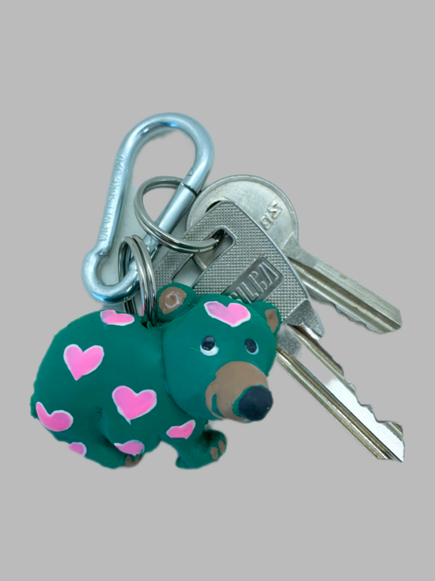 Rubber Keyring Bear Turquois