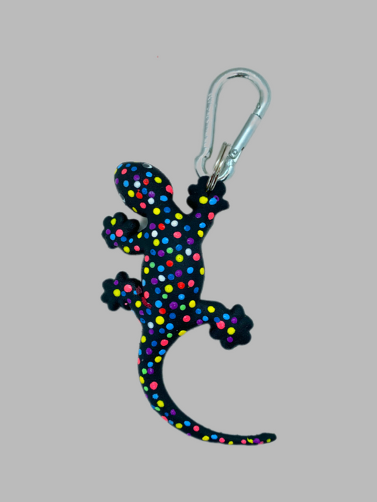 Rubber Keyring Gecko Dots