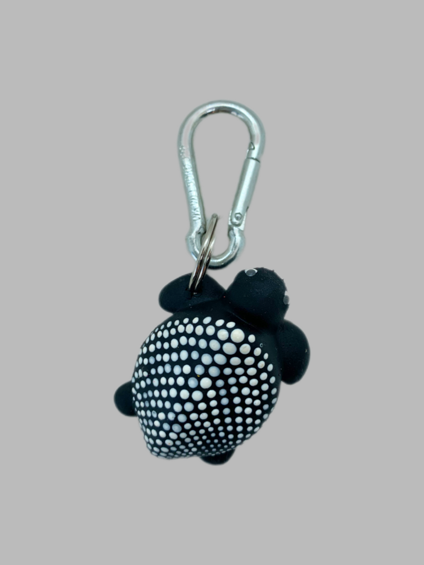 Rubber Keyring Turtle L White Dots