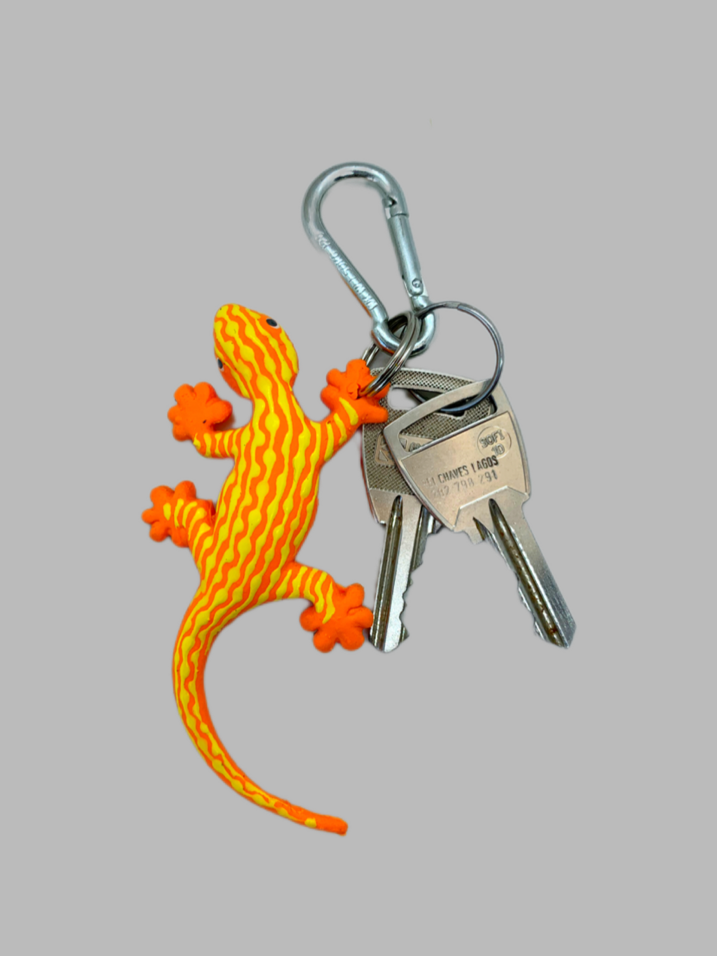 Rubber Keyring Gecko Orange